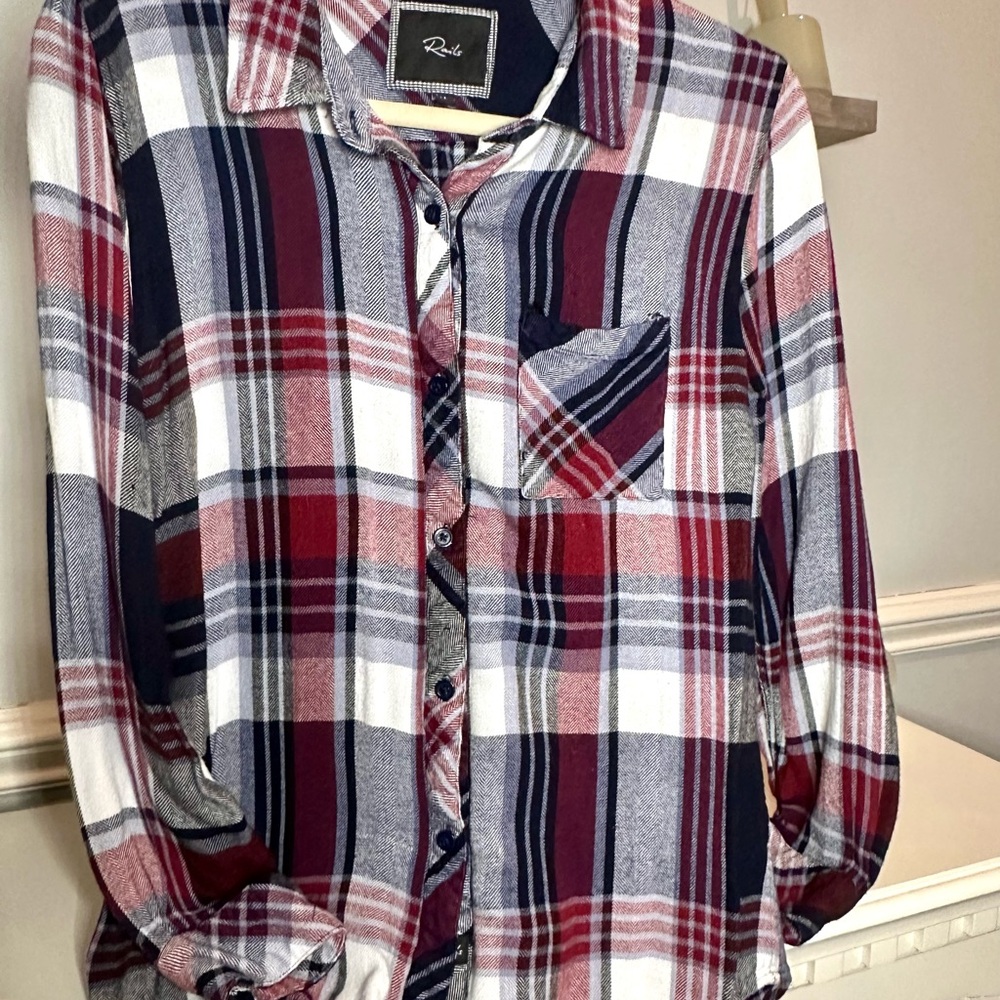Rails Burgundy and Navy Plaid Shirt